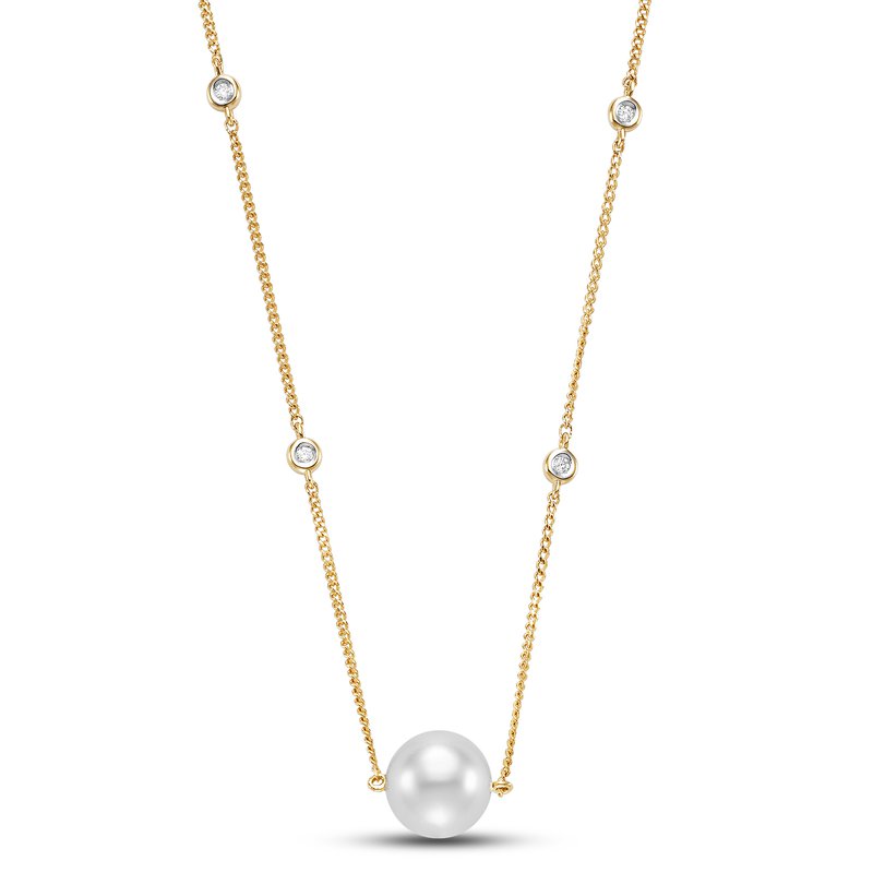 Mastoloni Necklaces and Pendants Mastoloni 18k Yellow Gold Diamond Bezel Chain Necklace