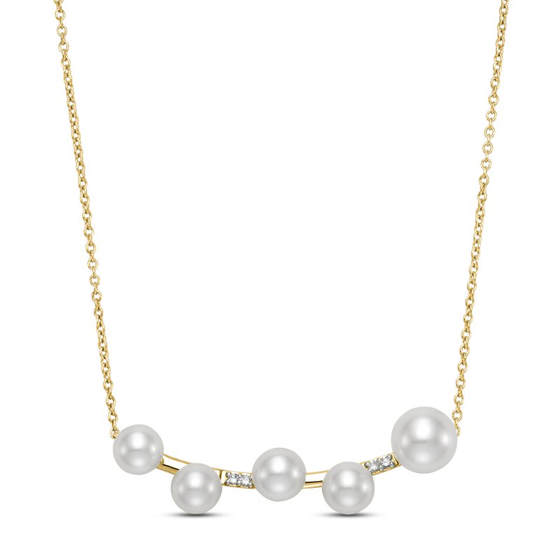 Mastoloni Necklaces and Pendants Mastoloni 18k Yellow Gold Pearl & Diamond Necklace