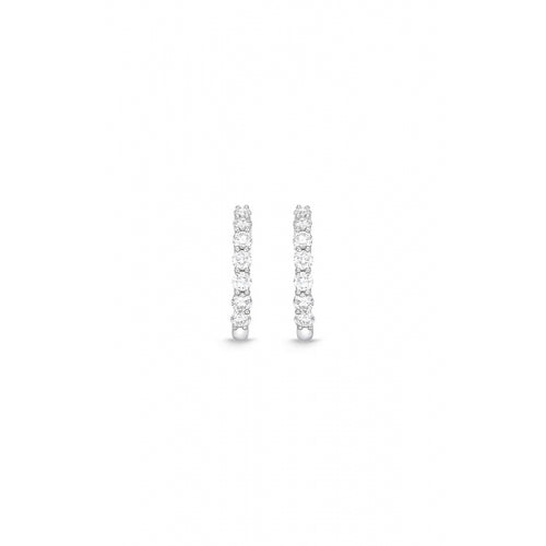 Memoire Earrings Memoire 18k White Gold Diamond Huggie Earrings