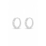 Memoire Earrings Memoire 18k White Gold Diamond Huggie Earrings