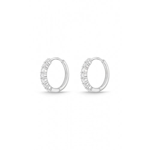 Memoire Earrings Memoire 18k White Gold Diamond Huggie Earrings