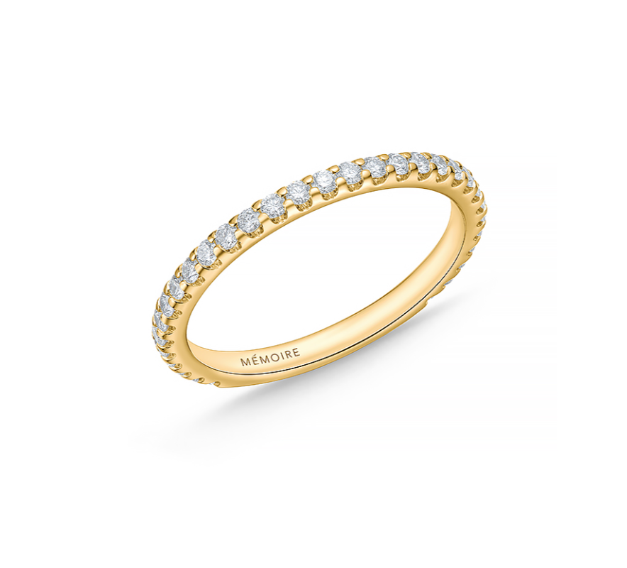 Memoire Wedding Band Memoire Odessa 18k Yellow Gold 15-Stone .25ctw Diamond Band 6.5