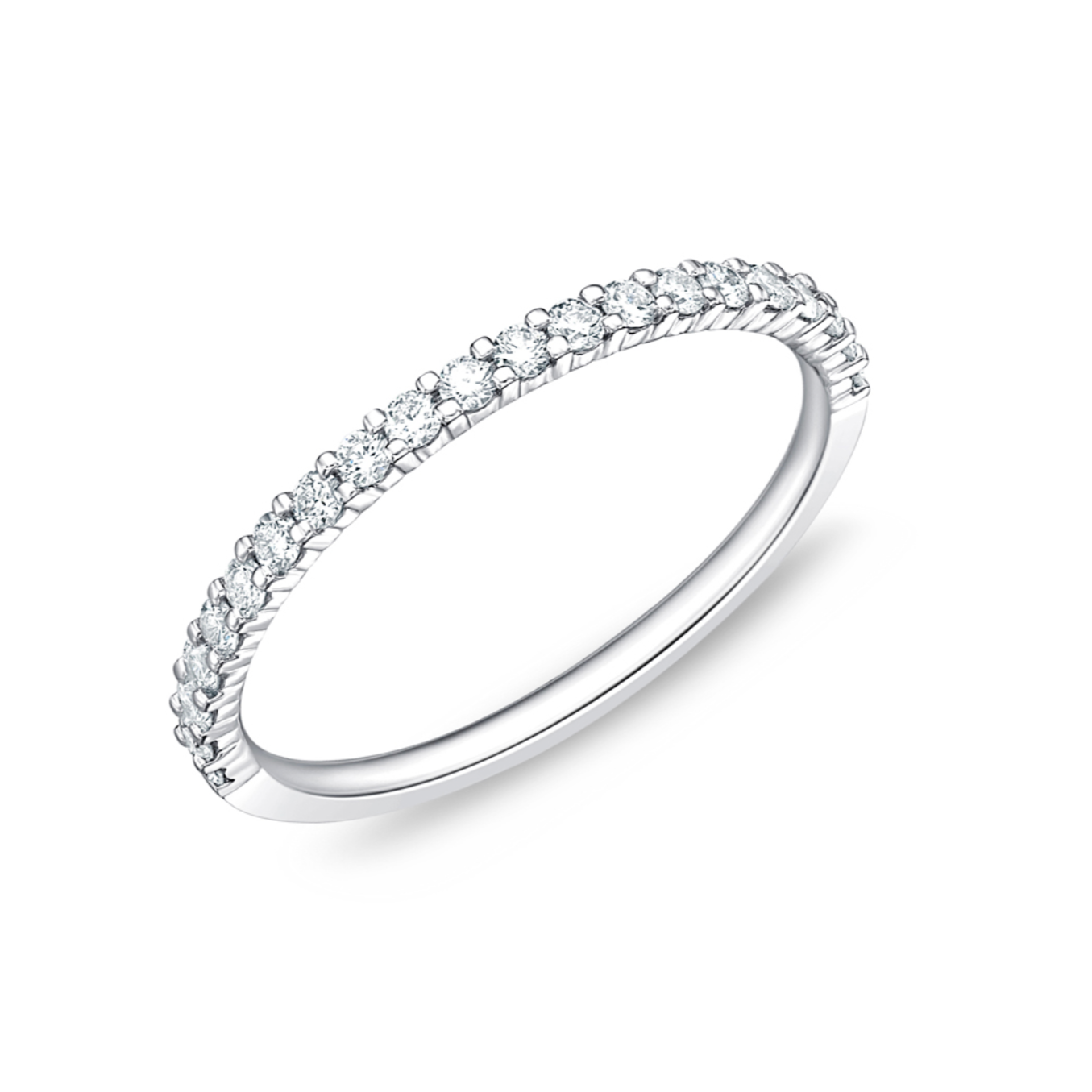 Memoire Wedding Band Memoire Platinum Petite Prong 21-Stone Diamond Band - .25ctw 6.5