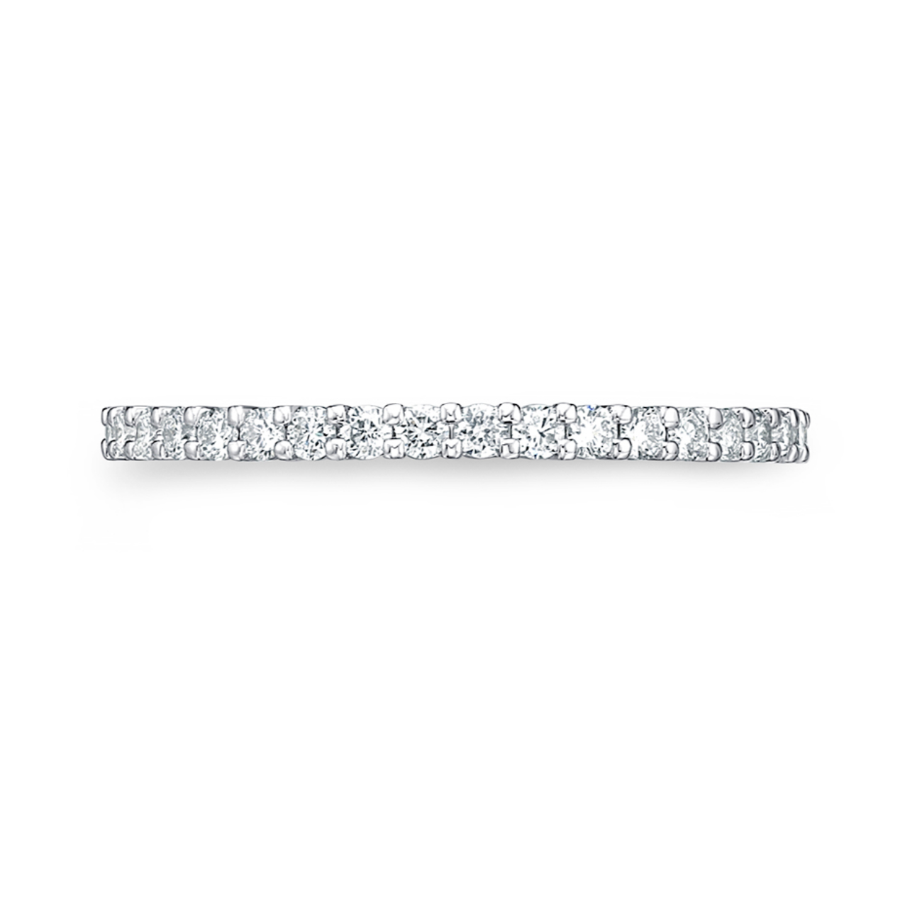 Memoire Wedding Band Memoire Platinum Petite Prong 21-Stone Diamond Band - .25ctw 6.5