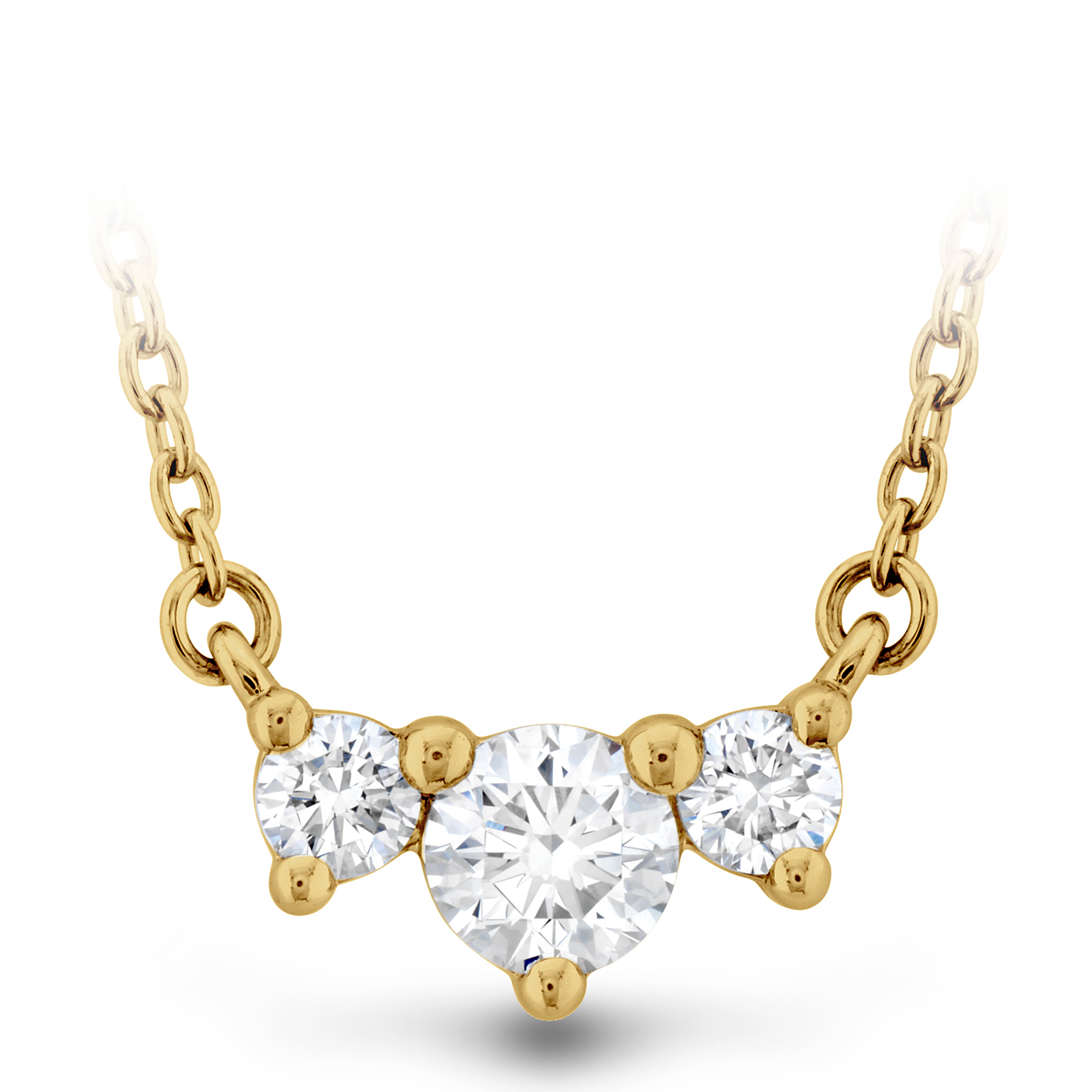 Memoire Necklaces and Pendants Memoire Trinity Small 18k Yellow Gold Diamond Necklace