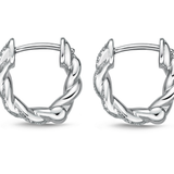 Memoire Earrings Memoire Vine Pave 18k White Gold Huggie Diamond Earrings