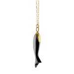 Monica Rich Kosann Necklaces and Pendants Monica Rich Kosann 18k Yellow Gold and Black Ceramic Perseverance Fish Necklace