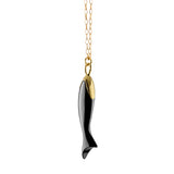 Monica Rich Kosann Necklaces and Pendants Monica Rich Kosann 18k Yellow Gold and Black Ceramic Perseverance Fish Necklace