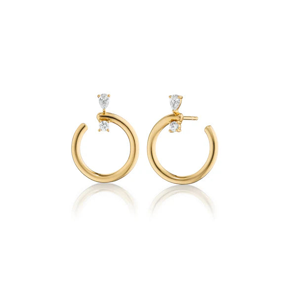 Monica Rich Kosann Earrings Monica Rich Kosann 18K Yellow Gold Medium Galaxy Wrap Hoop Earrings with Diamonds