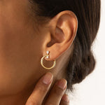 Monica Rich Kosann Earrings Monica Rich Kosann 18K Yellow Gold Medium Galaxy Wrap Hoop Earrings with Diamonds