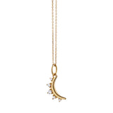 Monica Rich Kosann Necklaces and Pendants Monica Rich Kosann 18K Yellow Gold Mini Moon April Birthstone Pendant with White Diamond Accents