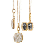 Monica Rich Kosann Necklaces and Pendants Monica Rich Kosann 18K Yellow Gold Slim Cushion Rae Locket with Pavé White Diamonds