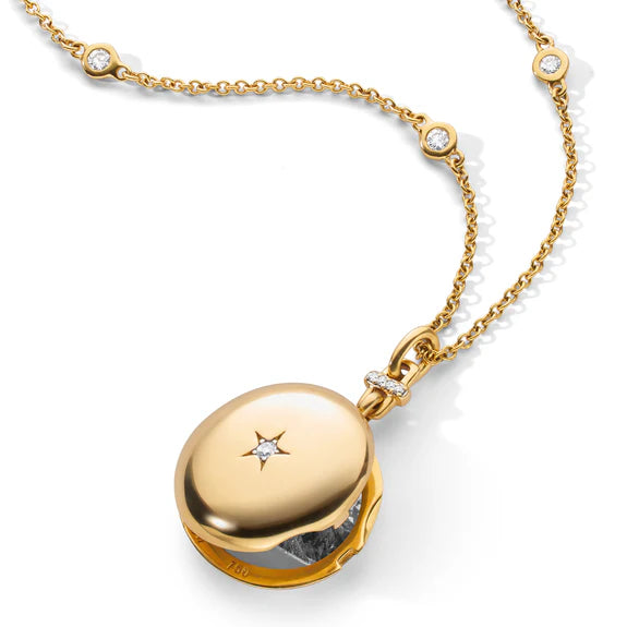 Monica Rich Kosann Necklaces and Pendants Monica Rich Kosann 18K Yellow Gold Twinkle Star Locket with Center Star Diamond