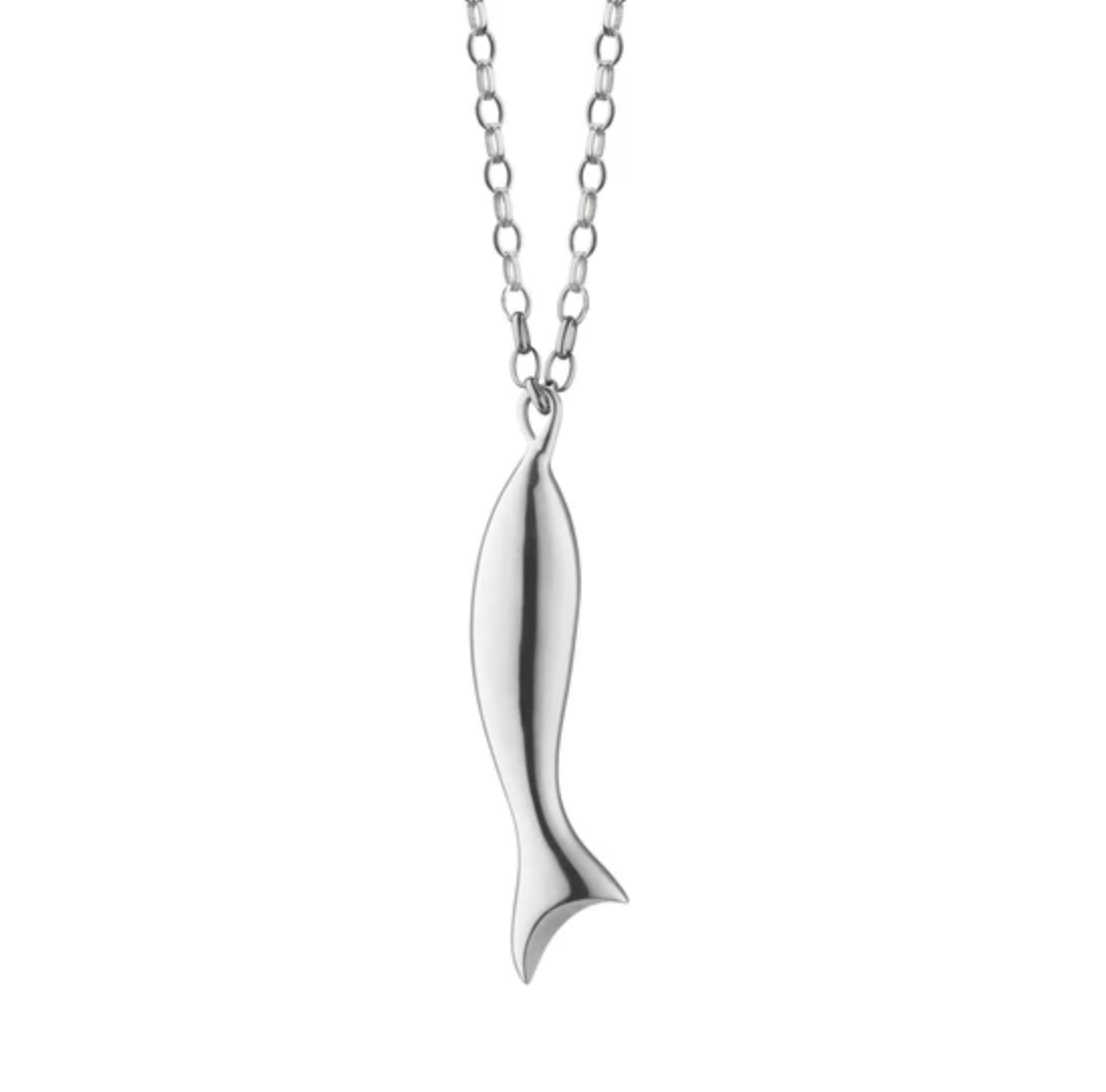 Monica Rich Kosann Necklaces and Pendants Monica Rich Kosann 2 1/4" Sterling Silver Perseverance Fish Charm Necklace