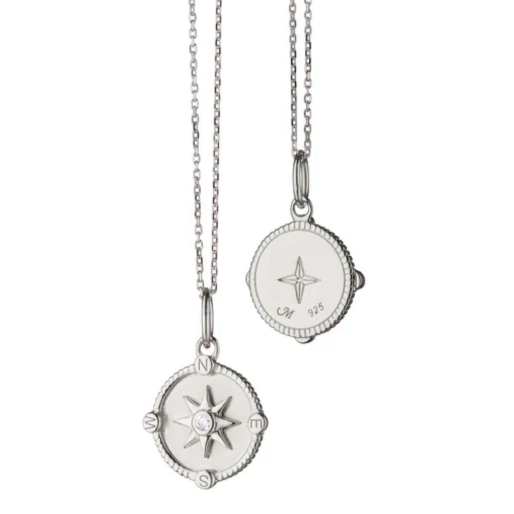 Monica Rich Kosann Necklaces and Pendants Monica Rich Kosann Sterling Silver 1/2" Mini Adventure Compass Charm Necklace