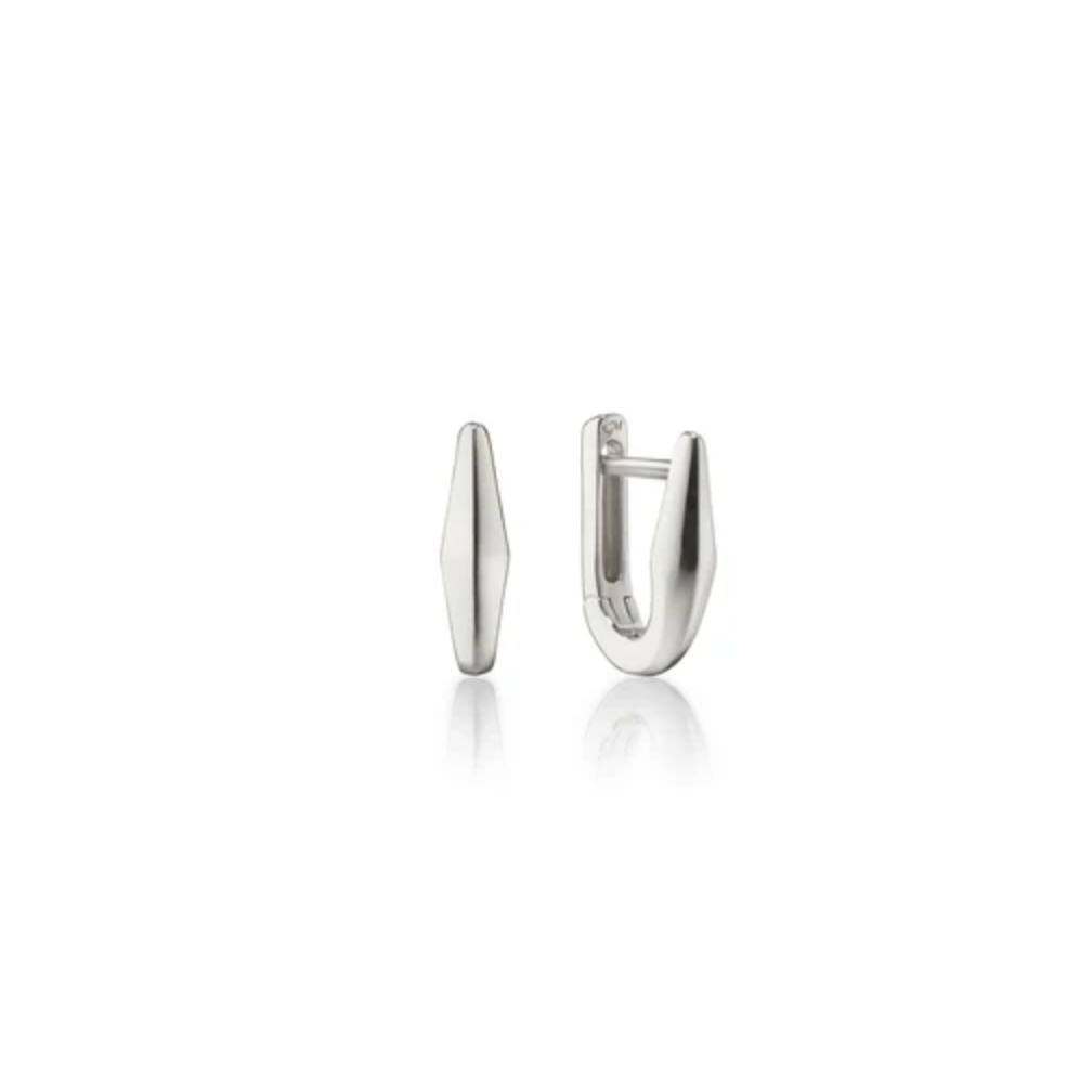 Monica Rich Kosann Earrings Monica Rich Kosann Sterling Silver 1/2" Small Points North Oval Hoop Earrings