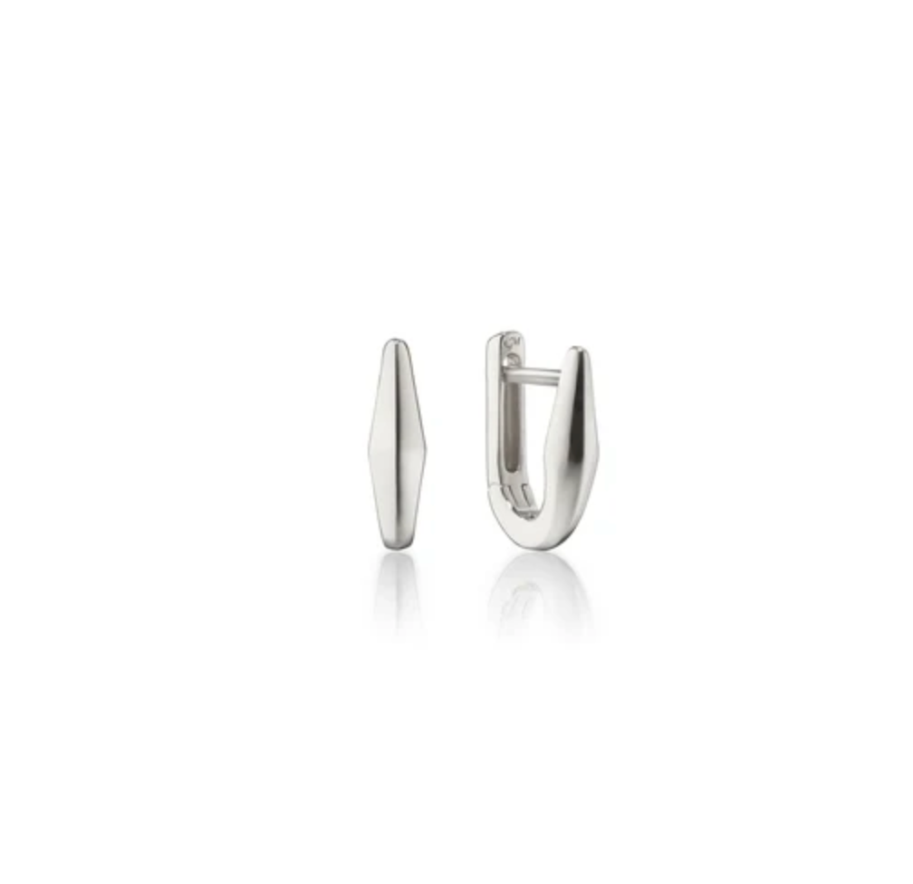 Monica Rich Kosann Earrings Monica Rich Kosann Sterling Silver 1/2" Small Points North Oval Hoop Earrings