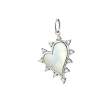 Monica Rich Kosann Necklaces and Pendants Monica Rich Kosann Sterling Silver 15/16" Midi Mother of Pearl Heart Charm