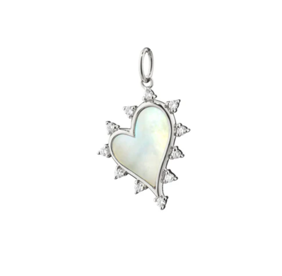 Monica Rich Kosann Necklaces and Pendants Monica Rich Kosann Sterling Silver 15/16" Midi Mother of Pearl Heart Charm