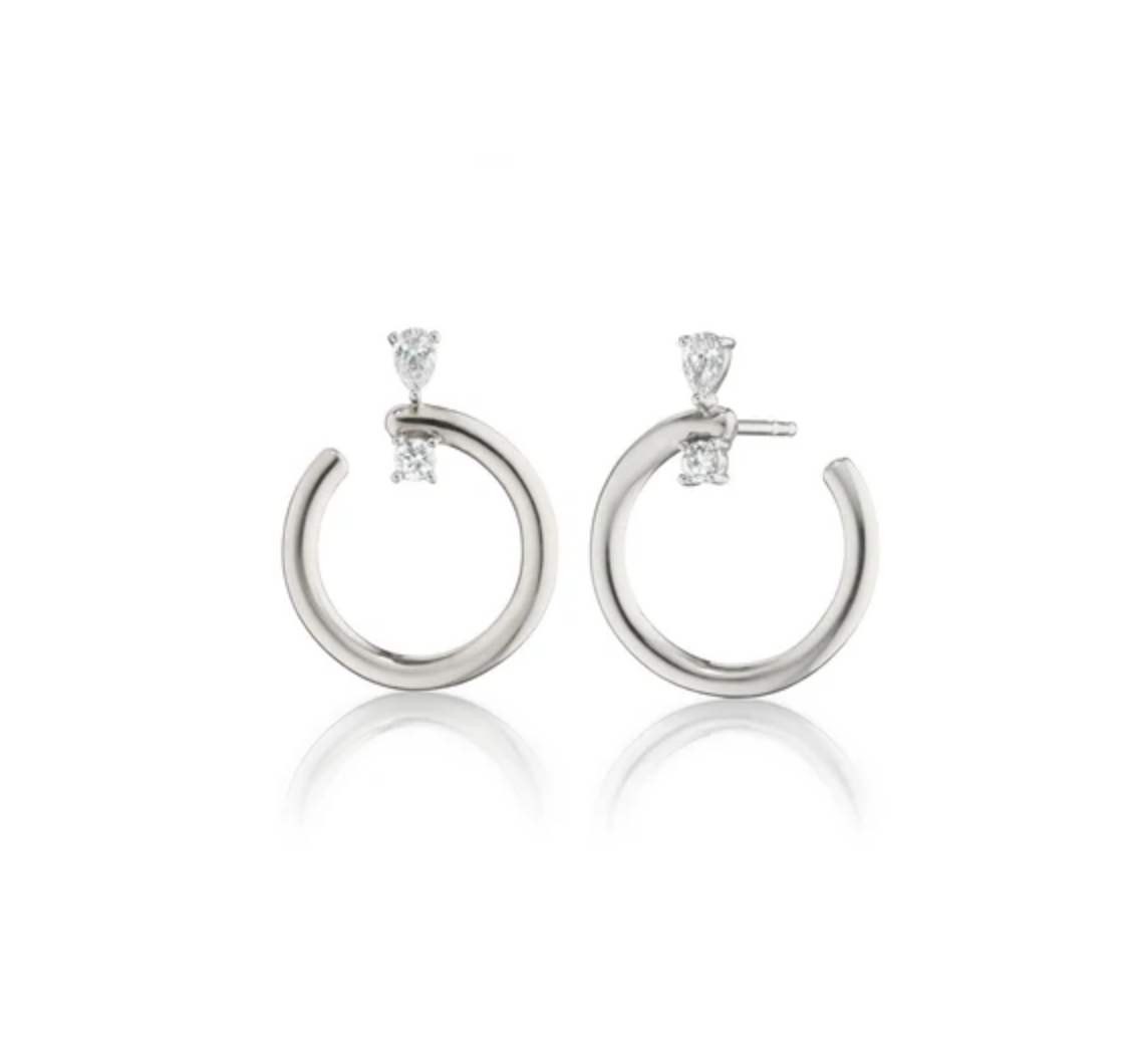 Monica Rich Kosann Earrings Monica Rich Kosann Sterling Silver 5/8" Medium Galaxy Hoop Earrings