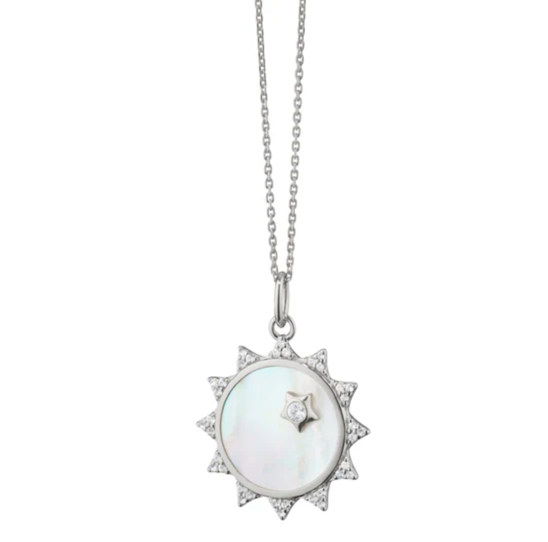 Monica Rich Kosann Necklaces and Pendants Monica Rich Kosann Sterling Silver 7/8" Large Mother of Pearl Sun Charm