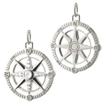 Monica Rich Kosann Charm Monica Rich Kosann Sterling Silver Adventure Compass Charm with White Enamel and White Sapphires