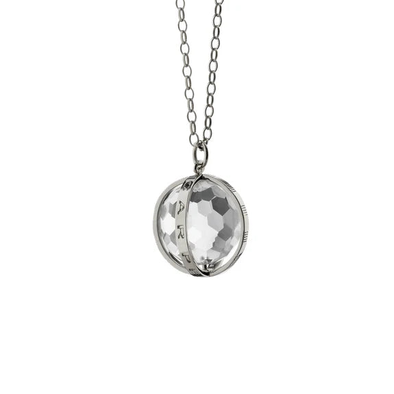 Monica Rich Kosann Necklaces and Pendants Monica Rich Kosann Sterling Silver Extra-Large Carpe Diem Charm with Faceted Rock Crystal