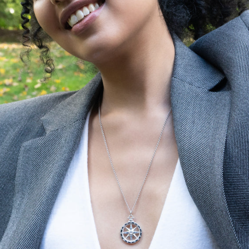 Monica Rich Kosann Necklaces and Pendants Monica Rich Kosann Sterling Silver Global Adventure Compass Charm