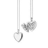 Monica Rich Kosann Necklaces and Pendants Monica Rich Kosann Sterling Silver Heart Locket with White Sapphires 43123