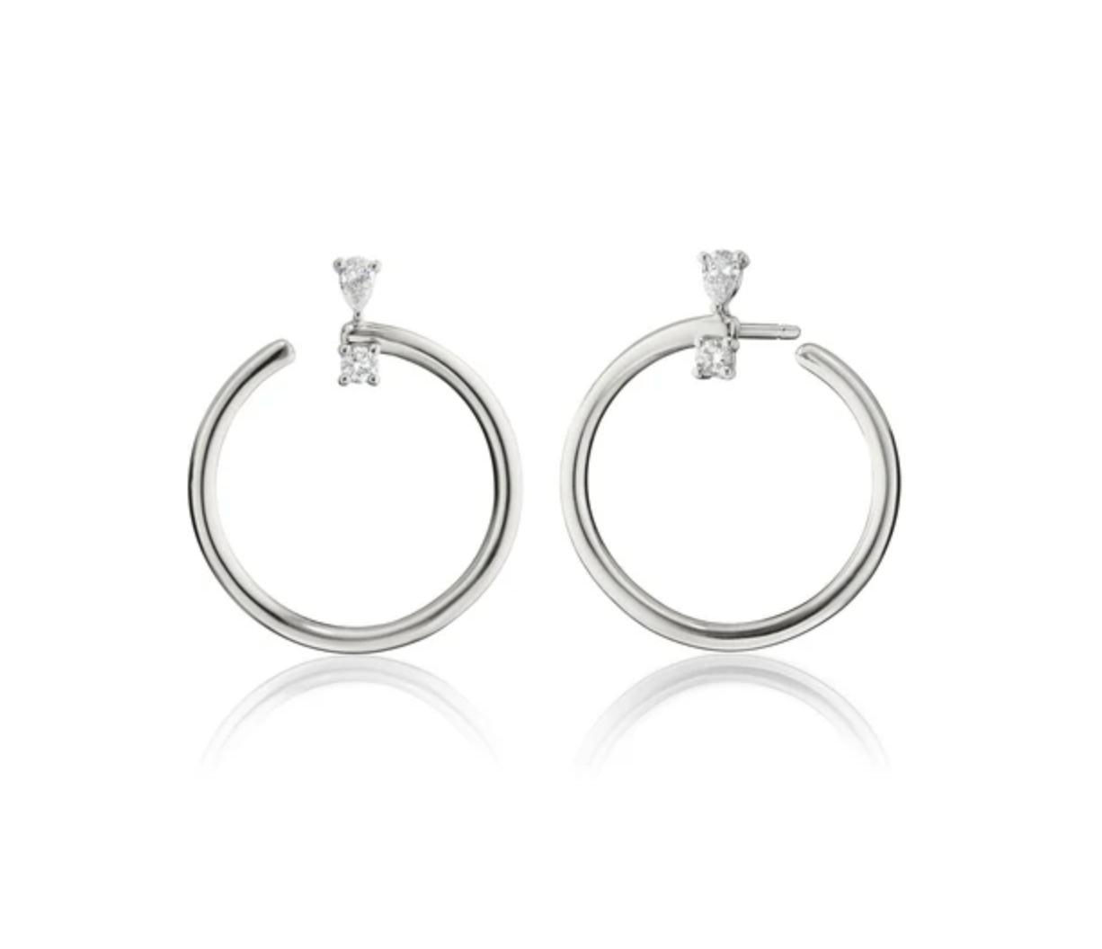 Monica Rich Kosann Earrings Monica Rich Kosann Sterling Silver Large Galaxy Hoop Earrings