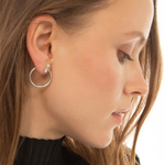 Monica Rich Kosann Earrings Monica Rich Kosann Sterling Silver Large Galaxy Hoop Earrings