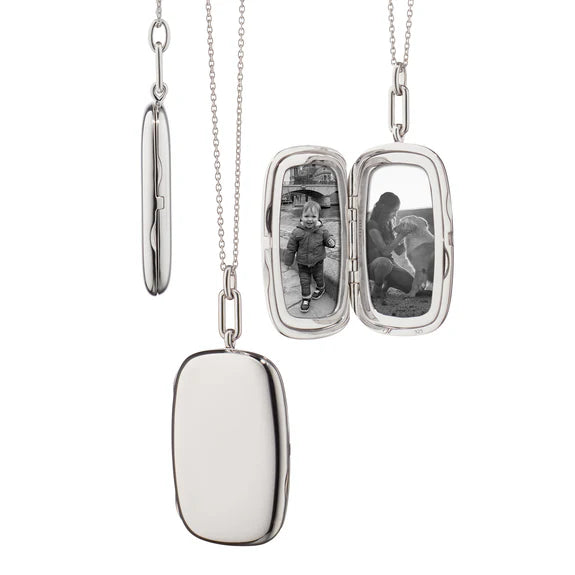 Monica Rich Kosann Necklaces and Pendants Monica Rich Kosann Sterling Silver Large Slim Rectangular Finn Locket