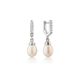 Monica Rich Kosann Earrings Monica Rich Kosann Sterling Silver Pearl Drop Hinged Earrings