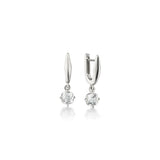 Monica Rich Kosann Earrings Monica Rich Kosann Sterling Silver Points North Hoop Earrings with Mine-Cut Rock Crystal