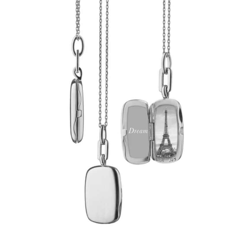 Monica Rich Kosann Necklaces and Pendants Monica Rich Kosann Sterling Silver Slim Rectangular Dee Locket