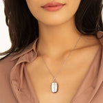 Monica Rich Kosann Necklaces and Pendants Monica Rich Kosann Sterling Silver Slim Rectangular Kate Locket with a Graduated Rose Cut White Sapphires Stripe