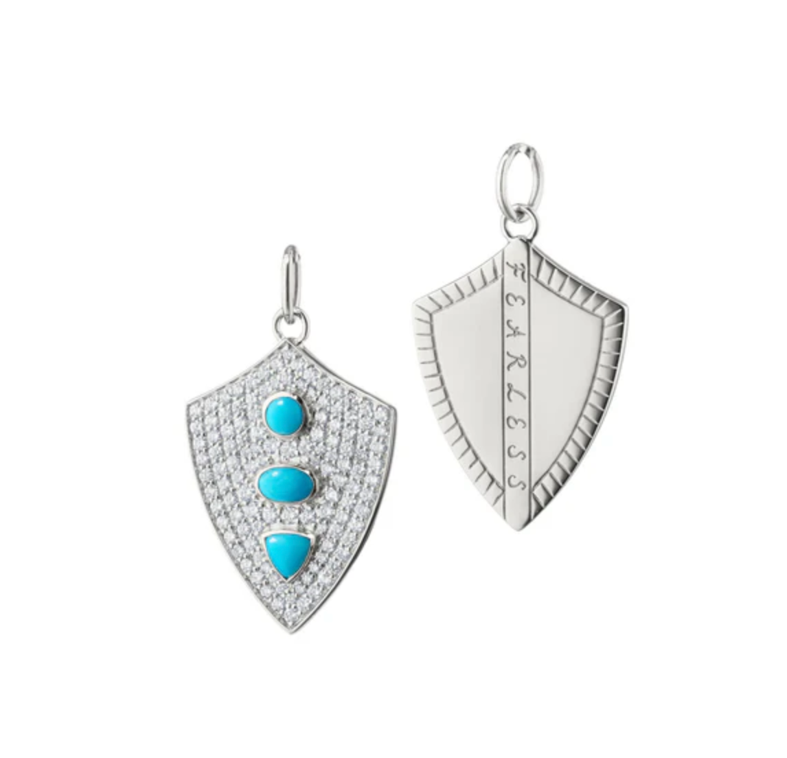 Monica Rich Kosann Necklaces and Pendants Monics Rich Kosann Sterling Silver "Fearless" Shield Charm