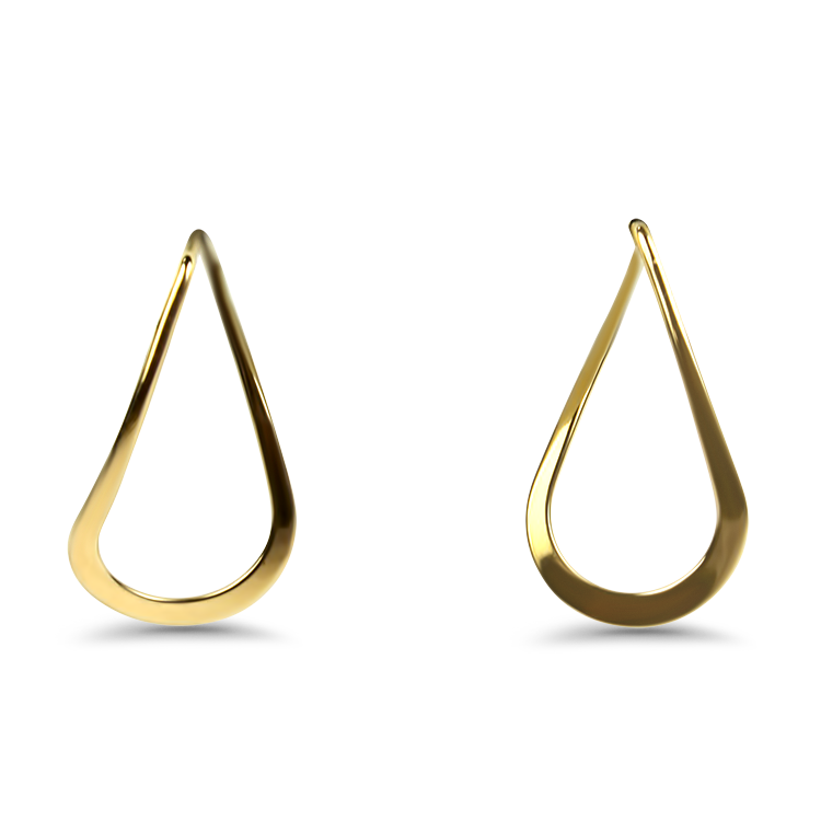 PAGE Estate Earrings Ed Levin Estate 14k Yellow Gold Oval Hoop Earrings