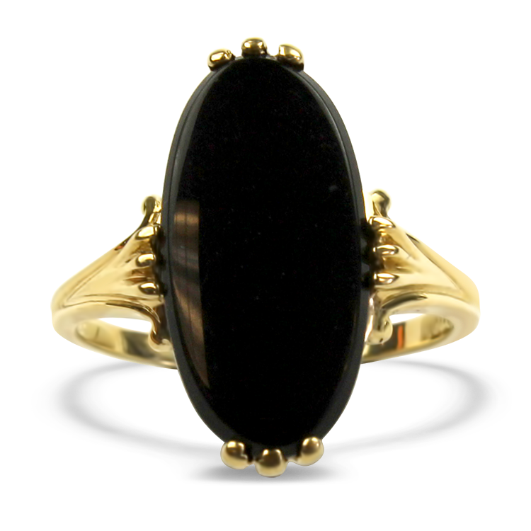 PAGE Estate Ring Estate 10K Yellow Gold Onyx Ring