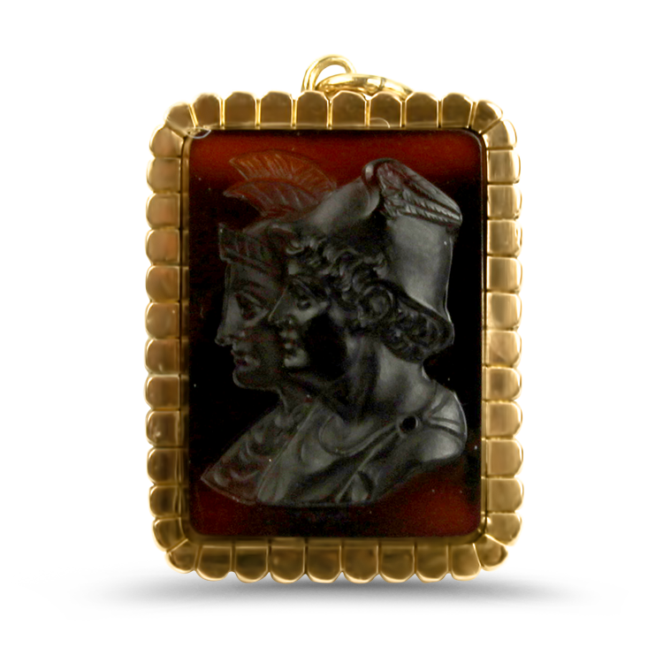 PAGE Estate Pendant Estate 14K Rose Gold Antique Intaglio Portrait Pendant