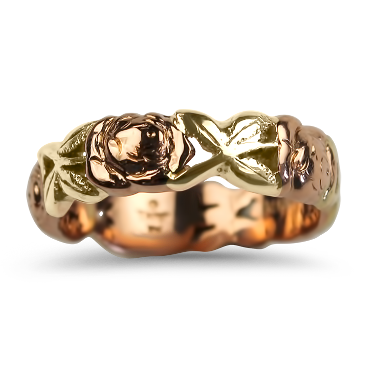 PAGE Estate Wedding Band Estate 14k Rose Gold Orange Blossom Band