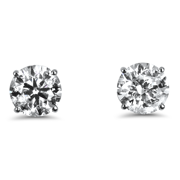 PAGE Estate Earrings Estate 14k White Gold 5.20ct Four-Prong Diamond Stud Earrings