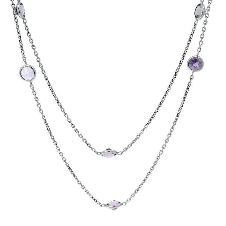 PAGE Estate Necklaces and Pendants Estate 14k White Gold By the Yard Amethyst Necklace