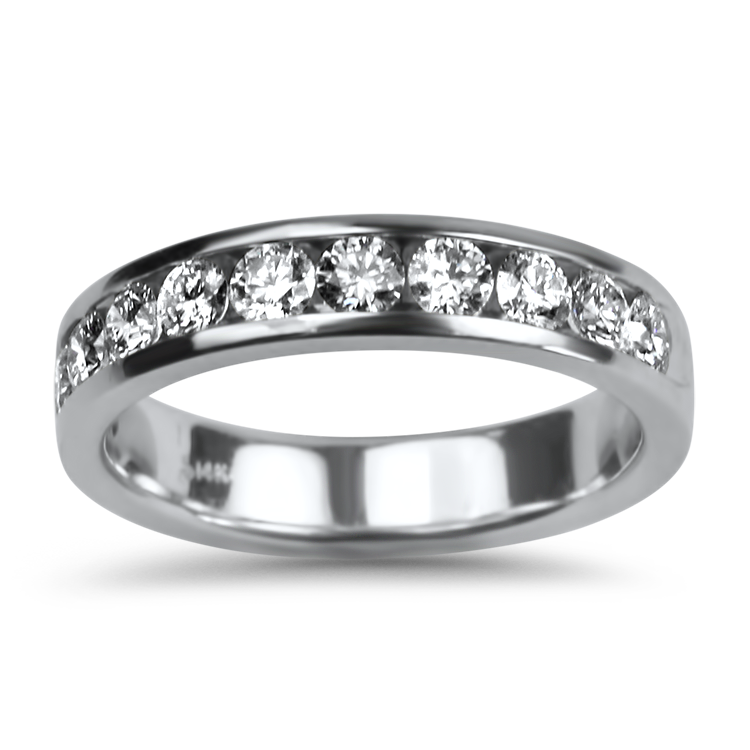 PAGE Estate Wedding Band Estate 14K White Gold Diamond Band 6