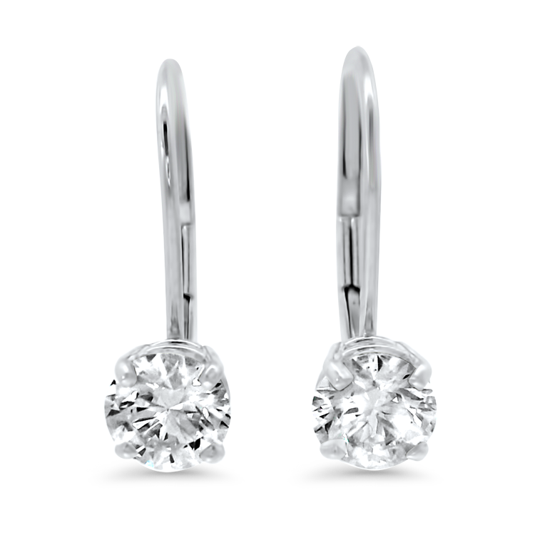 PAGE Estate Earring Estate 14k White Gold Diamond Drop Earrings