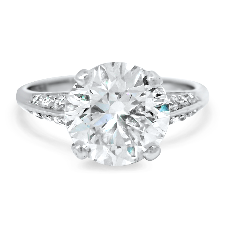 PAGE Estate Engagement Ring Estate 14k White Gold Diamond Engagement Ring - 3.02ct 6.75