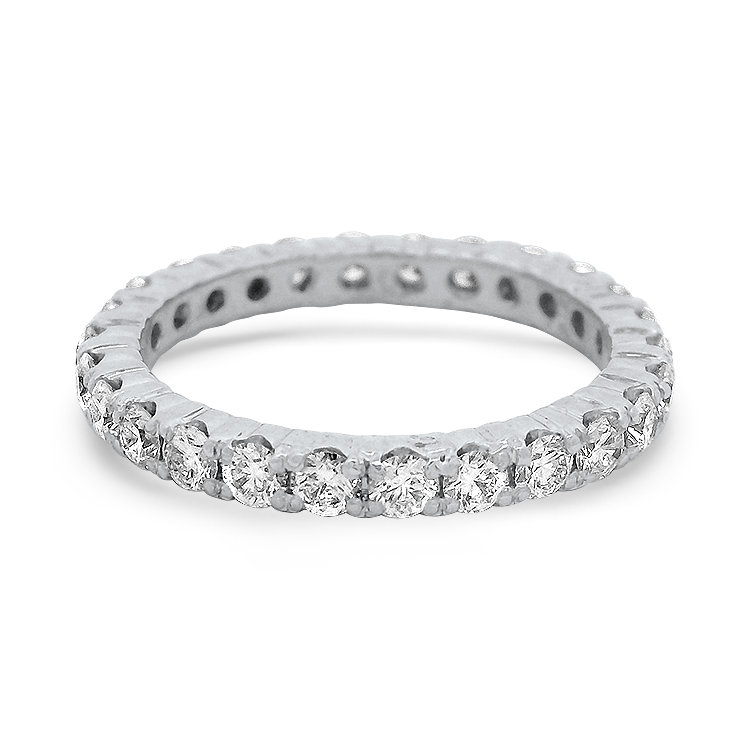 PAGE Estate Wedding Band Estate 14k White Gold Diamond Eternity Wedding Band 4