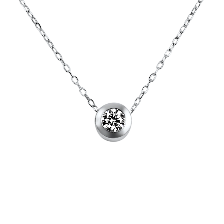 PAGE Estate Necklaces and Pendants Estate 14K White Gold Diamond Slide Pendant Necklace