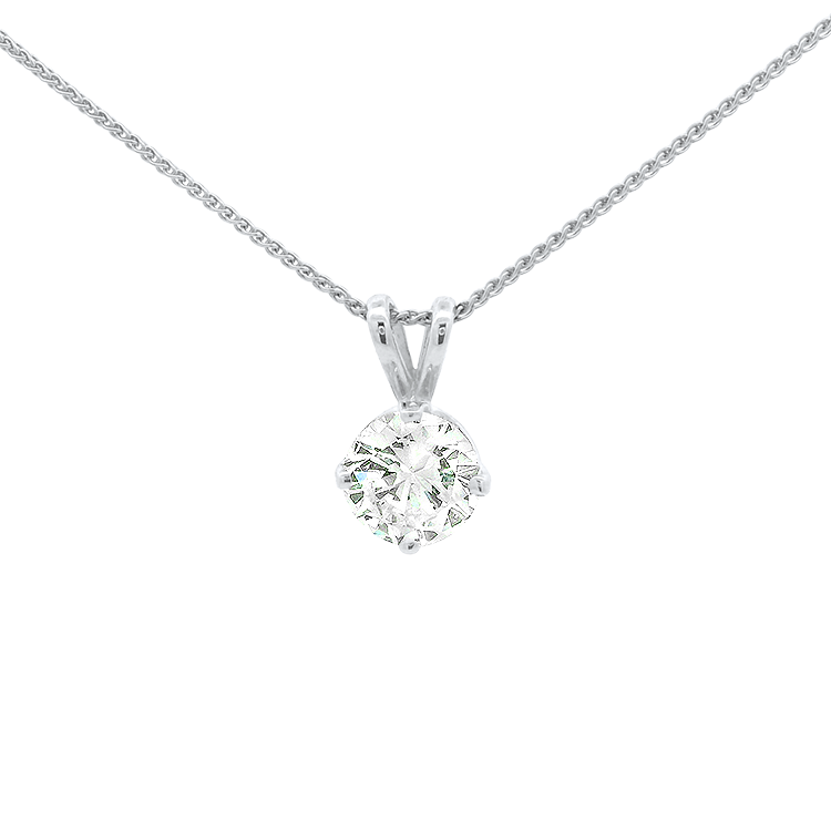 PAGE Estate Necklaces and Pendants Estate 14k White Gold Diamond Solitaire Pendant Necklace