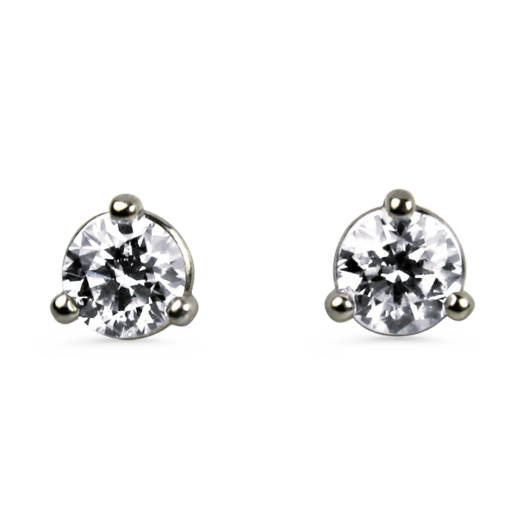 PAGE Estate Earring Estate 14K White Gold Diamond Stud Earrings